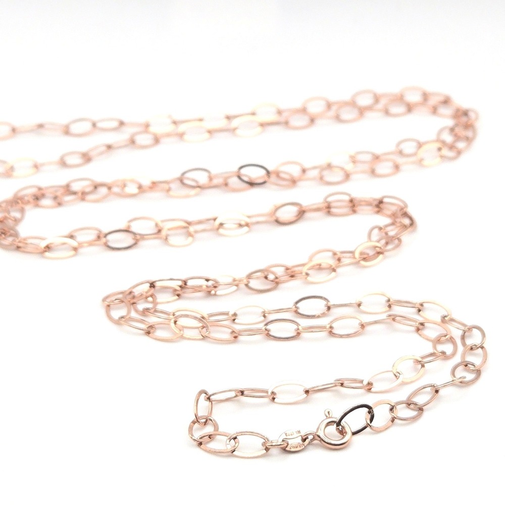 Karizia Italy 925 Rose Gold‎ Plated Oval Link Chain Necklace 10.14g